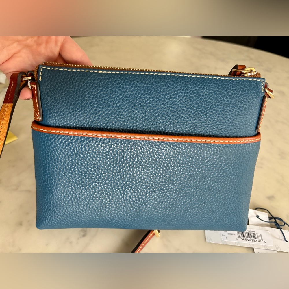 Dooney & Bourke Rosie Blue and Tan Crossbody Bag - Picture 4 of 11